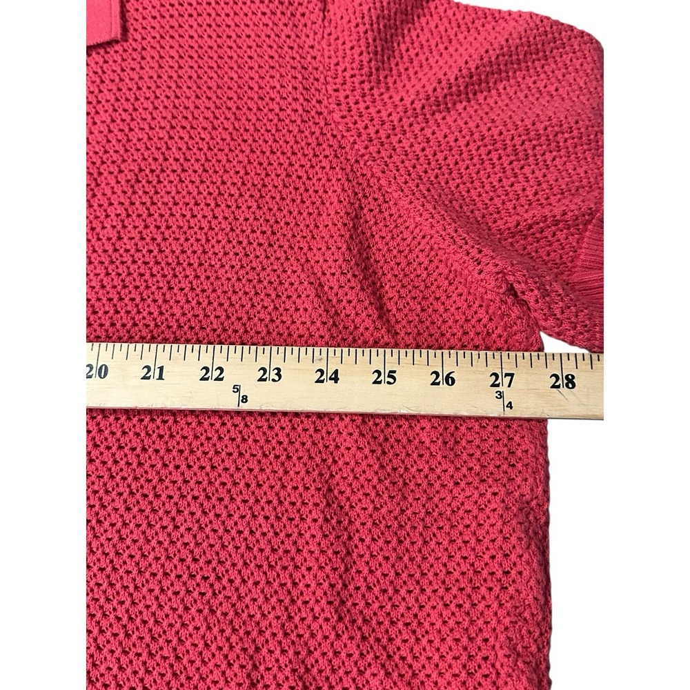 Pact Red Open-Knit Collared Tunic Top - Picture 5 of 7